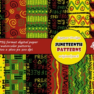 Juneteenth digital paper, African seamless pattern files, Kwanzaa kente cloth fabric print, Black history geometric clipart