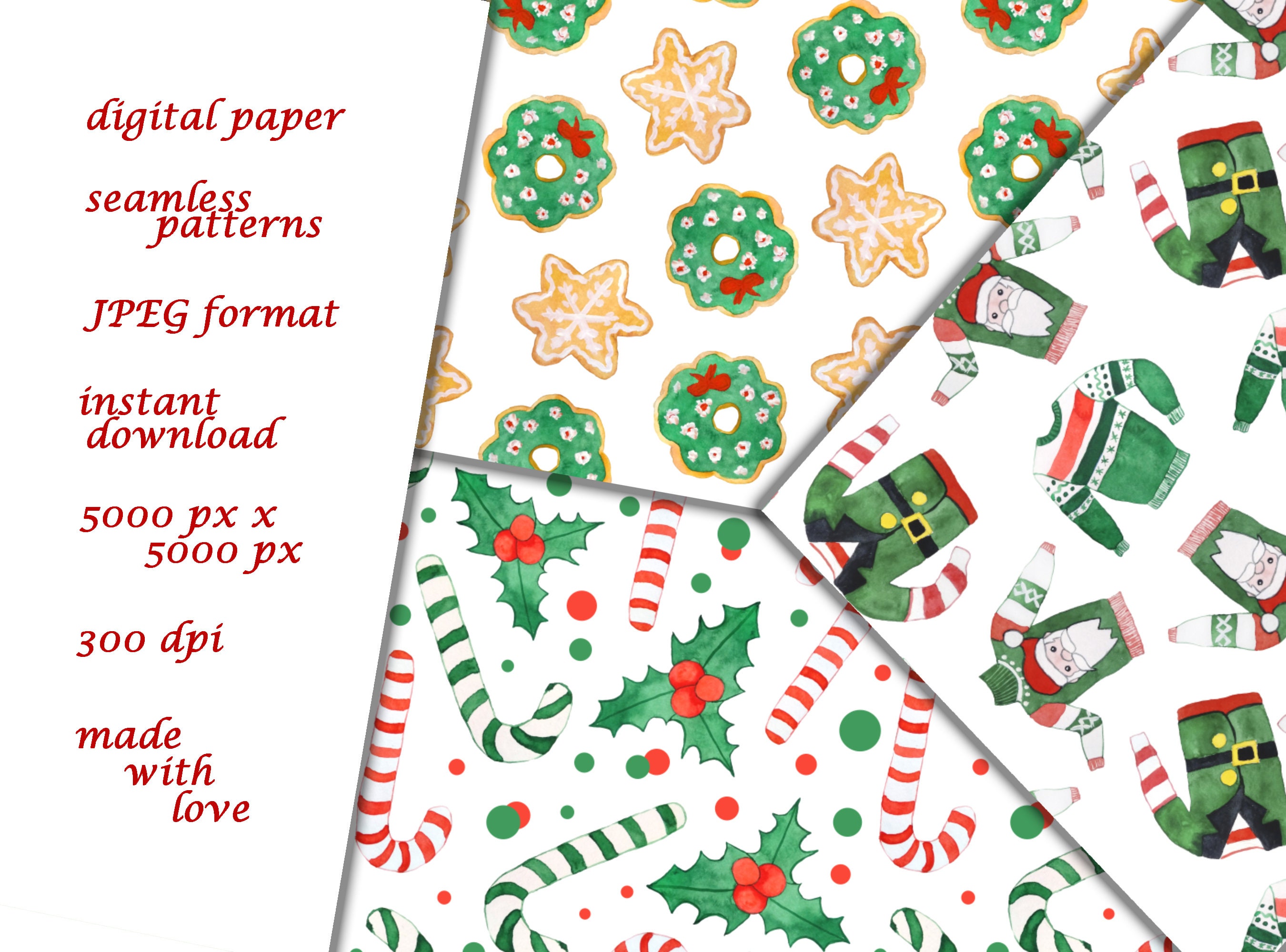 Christmas Digital Paper, Ugly Sweater Party Invitation Invite, Winter ...