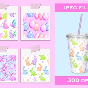 Easter Glitter Digital Paper, Shiny Bunnies Seamless Pattern File ...