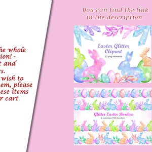 Easter Glitter Digital Paper, Shiny Bunnies Seamless Pattern File ...