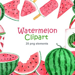 Wassermelone Clipart, Aquarell Clip Art png-Datei, Happy Summer abstrakte Druck, tropische Früchte Design, Urlaub Urlaub