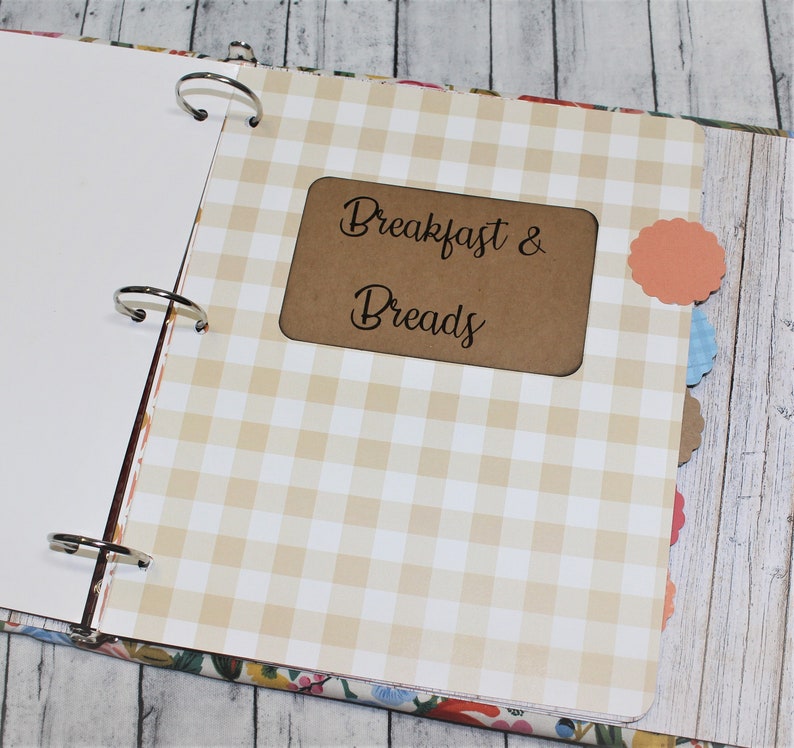 Recipe Binder Floral Recipe Binder Custom Dividers Blank Etsy