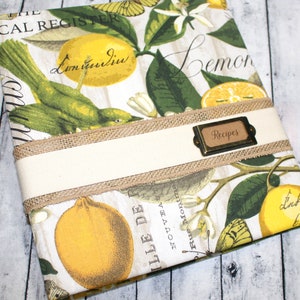 Recipe Binder, Lemon Recipe Book, Recipe Dividers, Yellow, Green, 3 Ring Notebook, Custom Recipe Dividers, Fruit, Recipe Organizer, Rustic