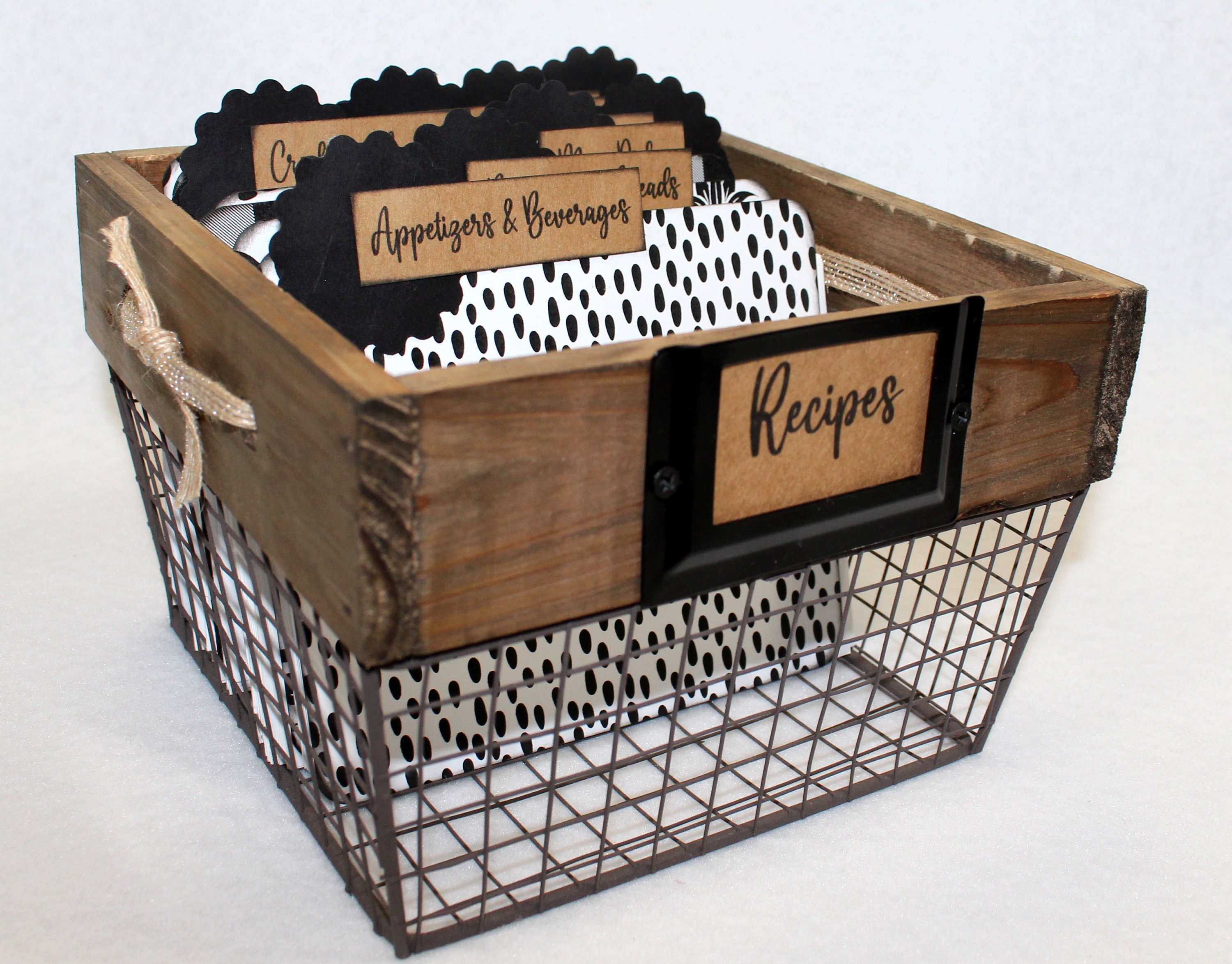 Rustic Recipe Box 4 X 6 Recipe Box Black and White Recipe Etsy