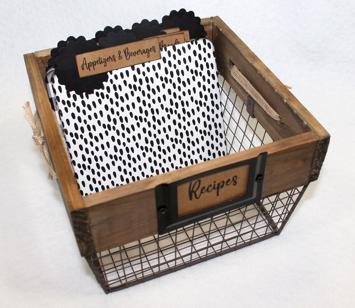 Rustic Recipe Box 4 X 6 Recipe Box Black and White Recipe Etsy
