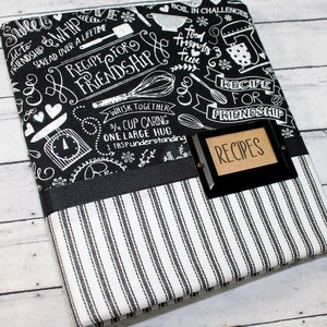 Recipe Binder, Black and White Recipe Book, Custom Cookbook, Recipe ...