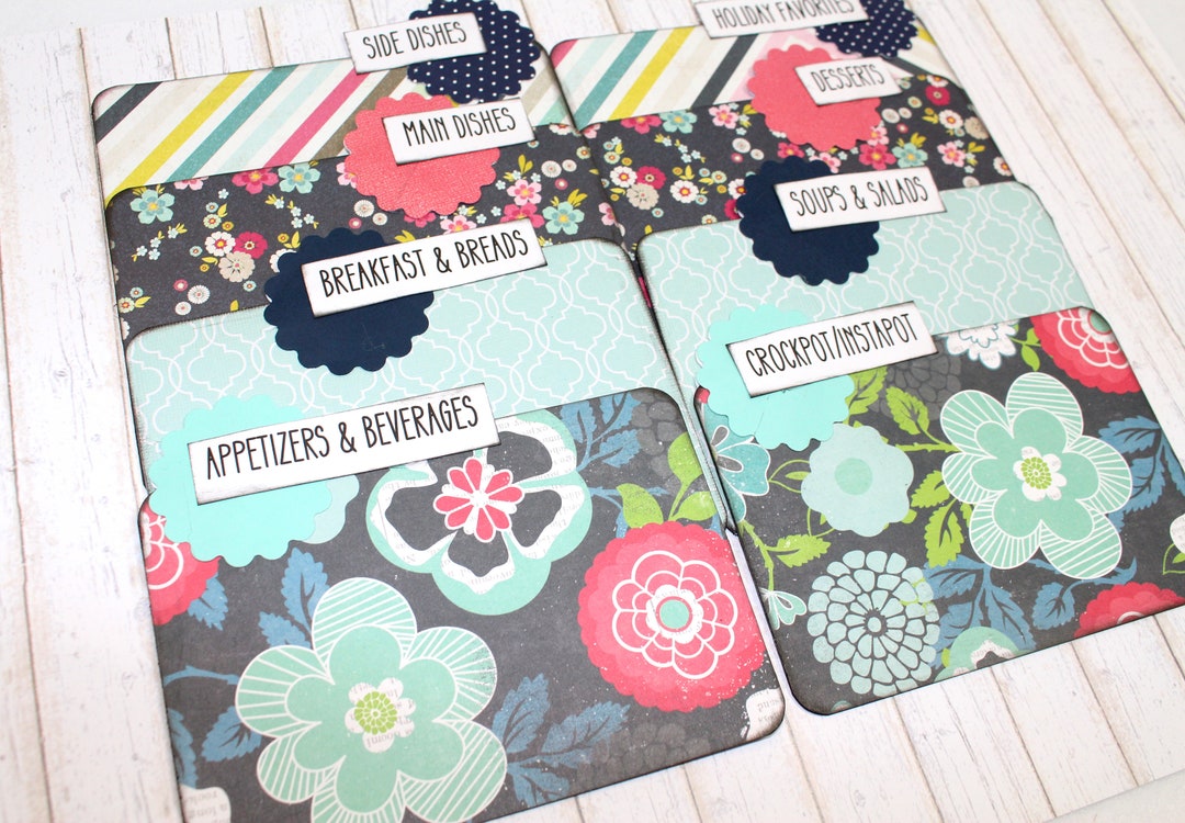 4 X 6 Recipe Dividers Recipe Card Dividers 5 X 7 Recipe Box Etsy