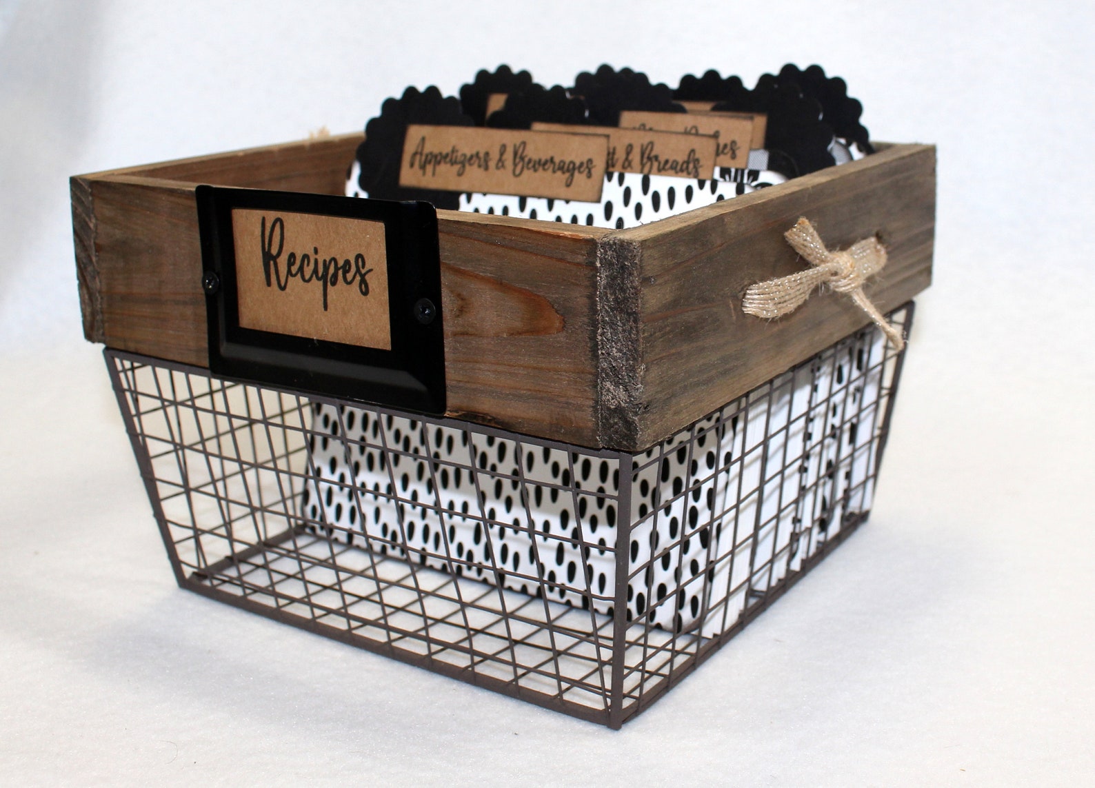 Rustic Recipe Box 4 X 6 Recipe Box Black and White Recipe Etsy