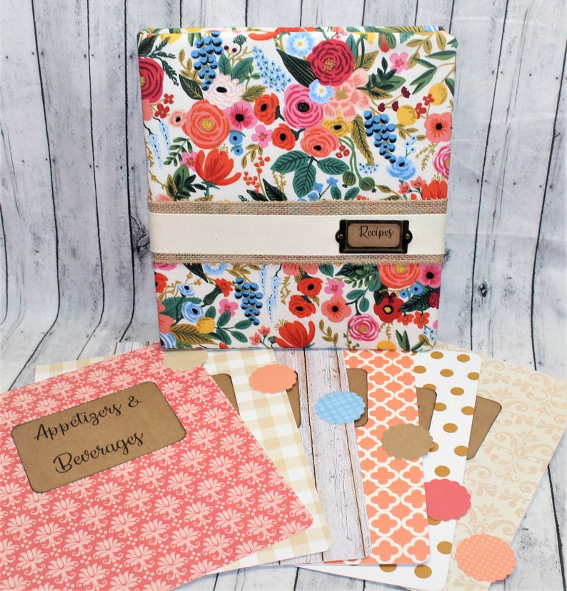 Recipe Binder Floral Recipe Binder Custom Dividers Blank Etsy