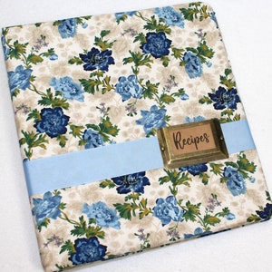 Recipe Binder, Recipe Book Binder, Recipe Binder Dividers, Blue Floral Recipe Binder, Recipe Cook Book, Recipe Storage, Recipe Organizer