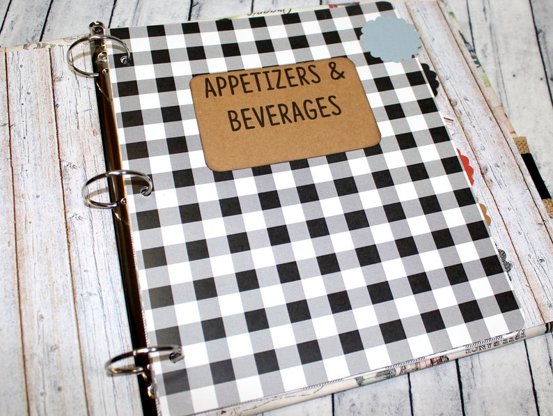 Recipe Binder Recipe Dividers Farmhouse Recipe Book Rustic Etsy