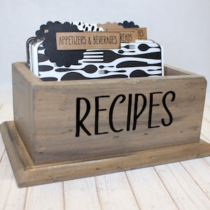 Rustic Recipe Box, 4 x 6 Recipe Box, Personalized Recipe Box, Wooden Recipe Box, Recipe Box and Cards, Custom Recipe Dividers, Recipe Holder