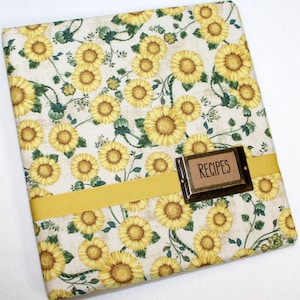 Personalized Recipe Book, Recipe Binder, Blank Cookbook, Recipe Binder with Dividers, Sunflower Binder, Recipe Organizer, Recipe Journal