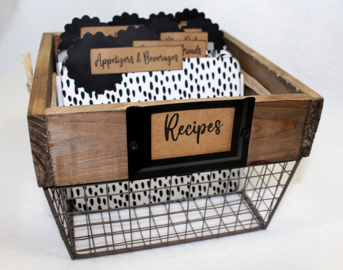 Rustic Recipe Box 4 X 6 Recipe Box Black and White Recipe Etsy