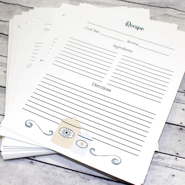 Recipe Binder Pages - Etsy