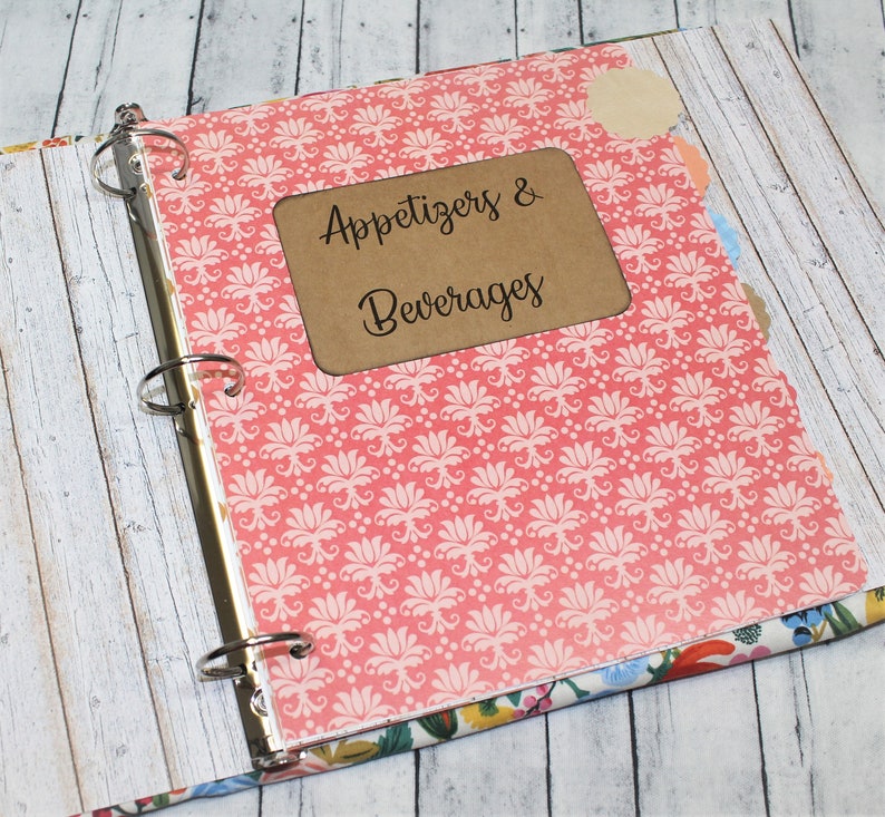 Recipe Binder Floral Recipe Binder Custom Dividers Blank Etsy
