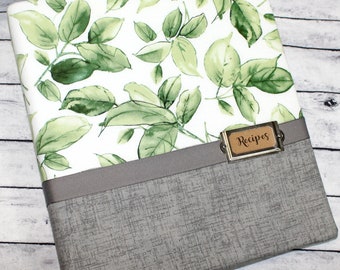 Recipe Binder, Recipe Book, Recipe Dividers, Green and Gray Recipe Binder, Buffalo Check, Gray Plaid, Farmhouse, Recipe Bridal Shower