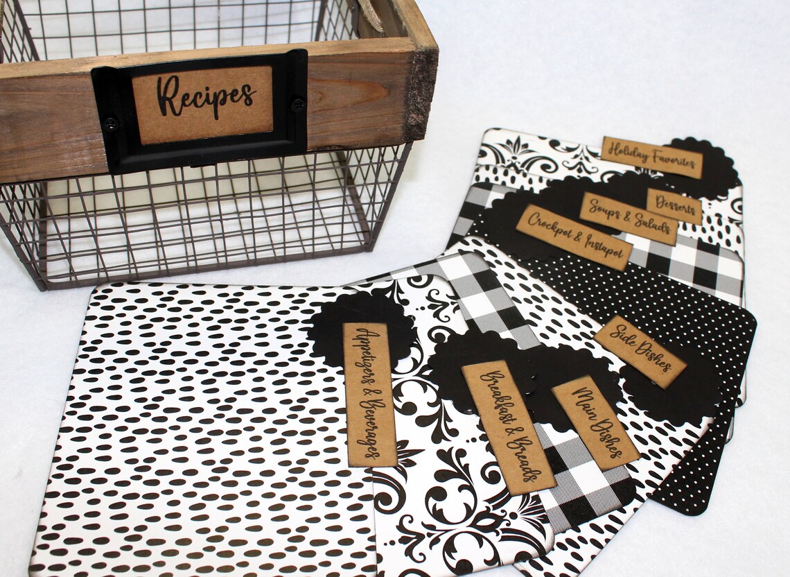 Rustic Recipe Box 4 X 6 Recipe Box Black and White Recipe Etsy
