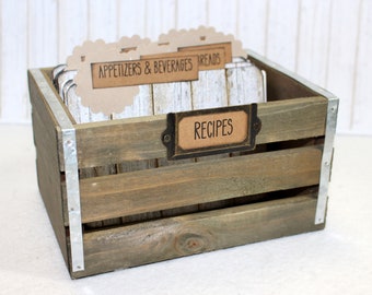 Recipe Box, Recipe Card Box, Wooden Recipe Box, Recipe Box 4 x 6, Large Recipe Box, Custom Recipe Box, Recipe Box and Cards, Custom Dividers