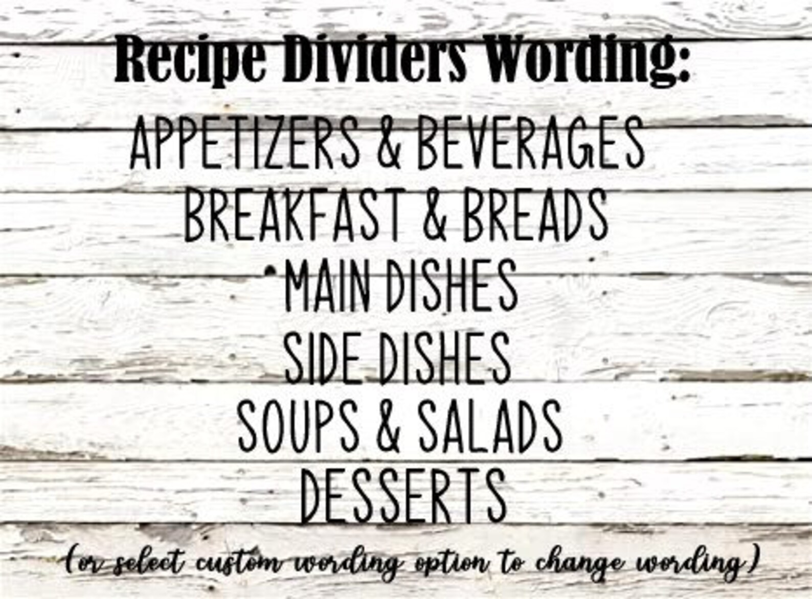 Recipe Binder Dividers 8.5 X 11 Dividers 3 Ring Binder Etsy