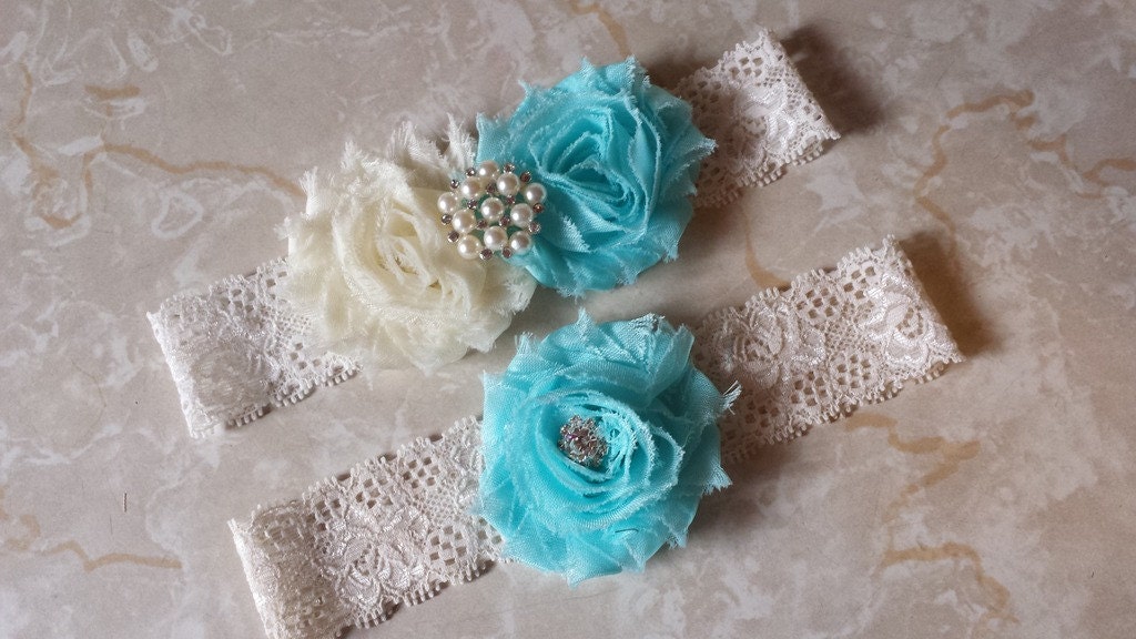 Something Blue/Ivory Wedding Garter Bridal Garter Set | Etsy