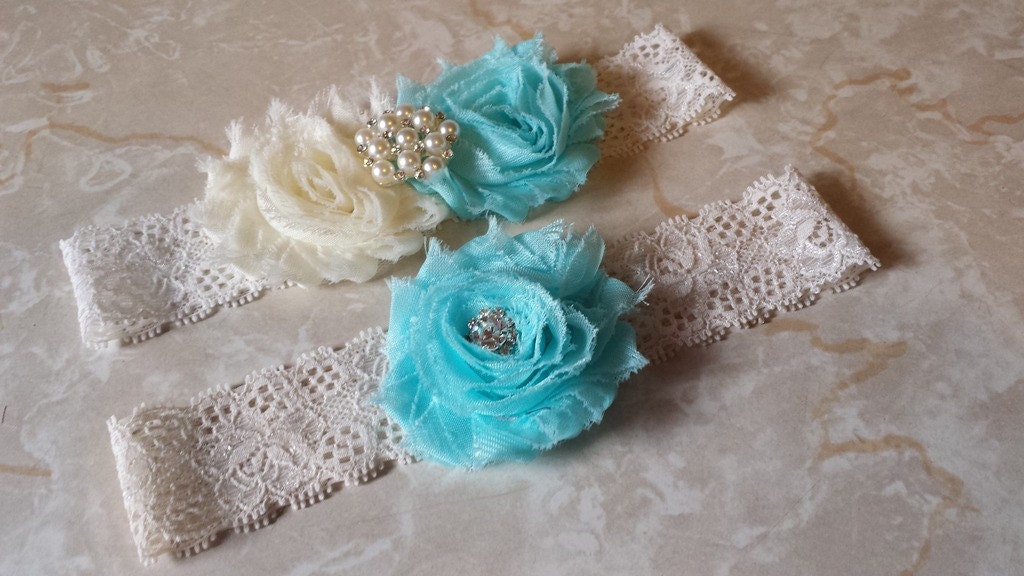 Something Blue/Ivory Wedding Garter Bridal Garter Set | Etsy