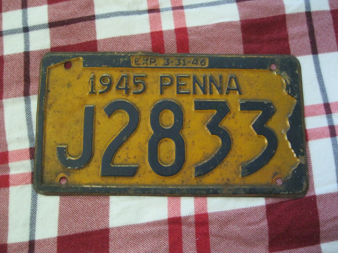 Antique License Platevintage Car Plate1946 PA Plate1946 Etsy