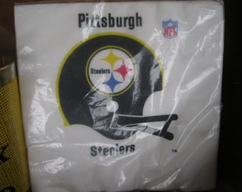 Pittsburgh Steelers Napkins-Steelers Black and Gold Napkins-Mancave Steeler fan Gift-NFL Gift-Sports Fan Gift