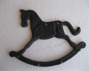 Cast Iron Rocking Horse Key Holder-Cast Iron Key Holder-Horse Jewelry Holder-Cast Metal Rocking Horse Wall Hooks