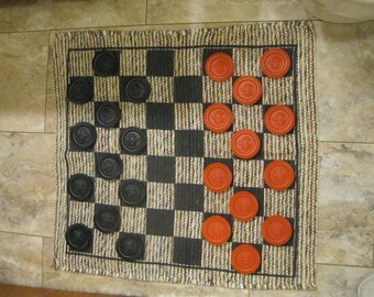 Checker Game Tic Tac Toe Game-Floor Game-Oversized Checkers-Giant Checker Game-2 in 1 Game