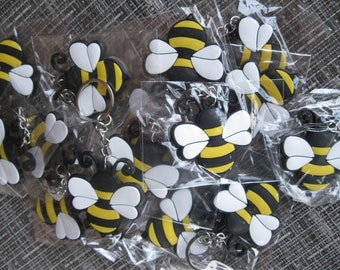 Silicone Bees-10 Honeybee Key Chains-Beekeeping Prop-Beekeeper Gift-Honey Prop-Honey Decor-Honeybee Prop-Beekeepers Decor-Honeybee