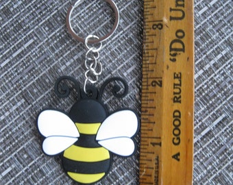 Honeybee Craft Supply 10-Silicone Bees-Honey Bee Key Chains-Beekeeping Prop-Beekeeper Gift-Honey Decor-Honey bee Charm-Beekeepers Decor