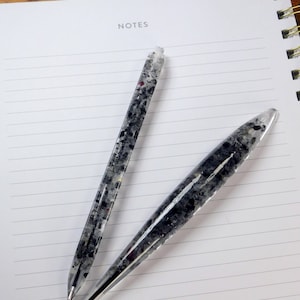 Black Tourmaline in Quartz Crystal Pen, Inspirational Teacher Gifts, Automatic Writing, Manifesting Protection Energy, Back to School
