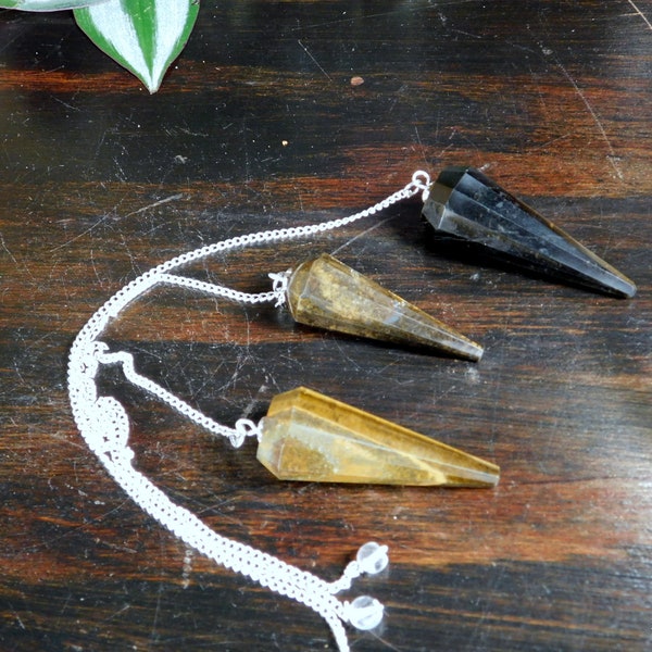 Tiger Eye Divination Pendulum, Tiger Eye Crystal Metaphysical Tool, Reiki Chakra Healing Protection Crystal