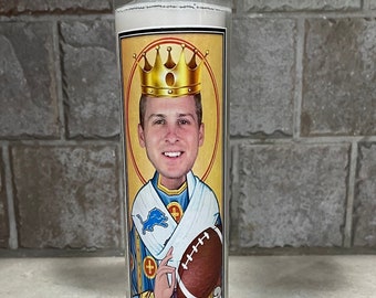 In GOFF WE TRUST, 8” white candle.