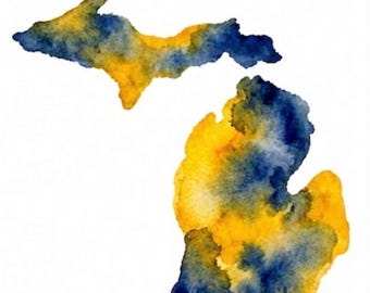 Set of 6 Tumbled Tile Michigan Coasters with Cork backing
