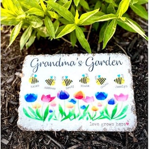 Personalized Garden Stone, Grandma's Garden With Grandchildrens Names ...