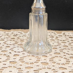 Victorian Glass & Silver Plated Sugar Shaker: Pierced Muffineer