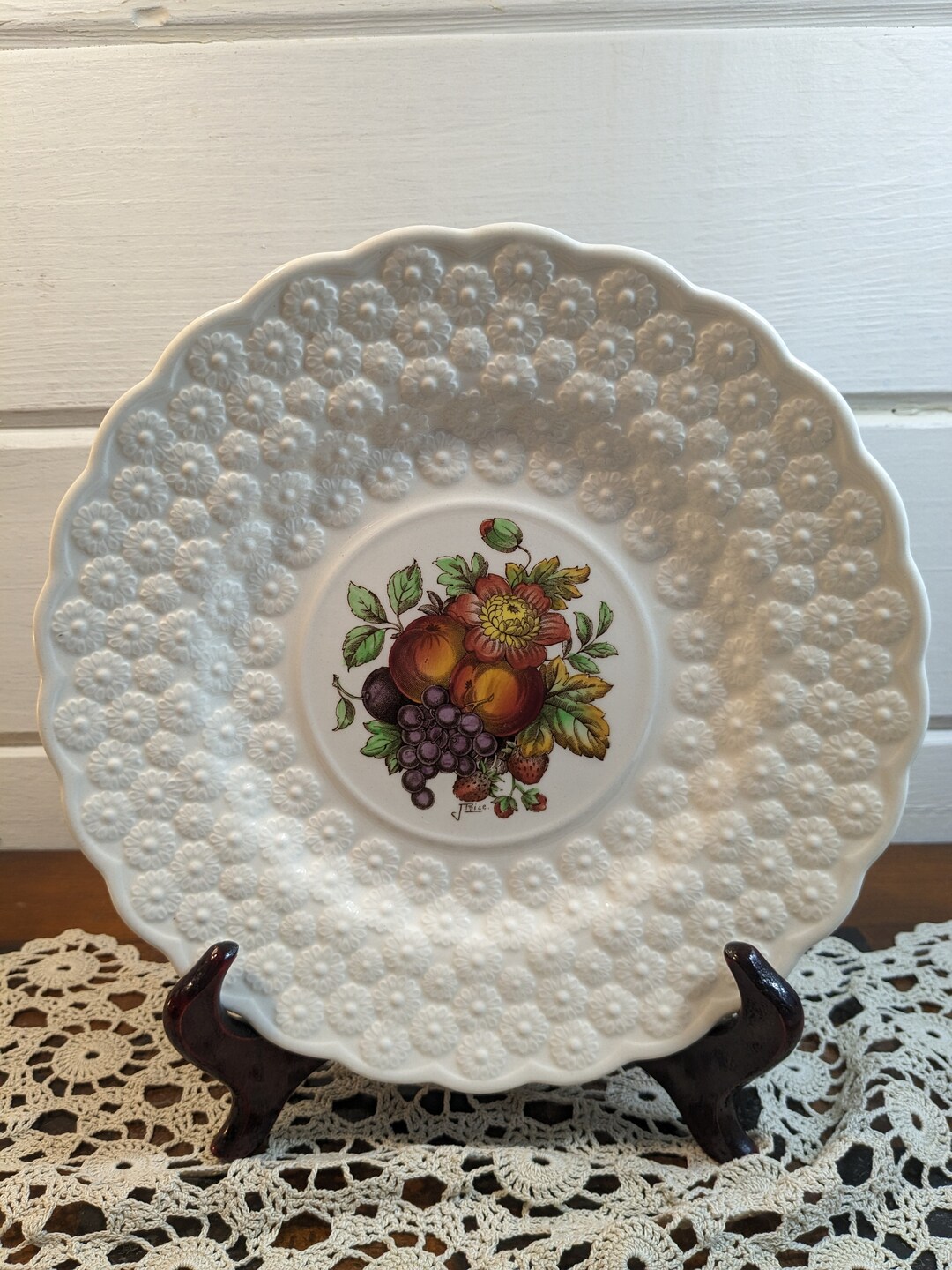 Vintage Copeland Spode Botanical No. 3 Floral and Fruit 9 Luncheon ...