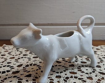 Vintage Apilco French Cow Creamer / White Porcelain Made in France / French Kitchen Decor / Farmhouse Decor