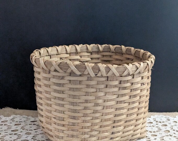 Vintage Woven Oak Splint Wicker Basket / Country Farmhouse Decor - Etsy