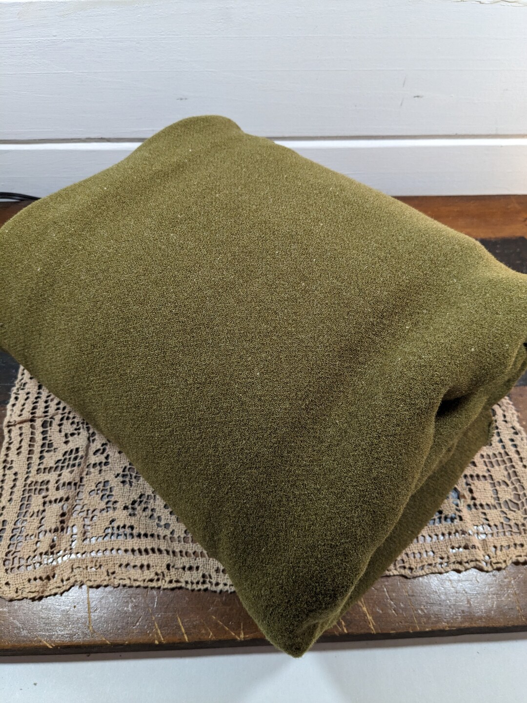 Vintage Green Wool Army Blanket / 75 X 60 Blanket Etsy
