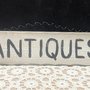 Handmade Wooden Antiques Sign / Farmhouse Decor Sign