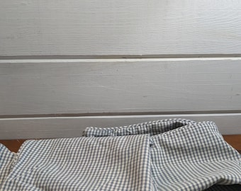 Vintage Pair of Ethan Allen Blue and White Check Shams/Pillowcases /  18 1/2" x 24" Cotton Fabric / Farmhouse Decor