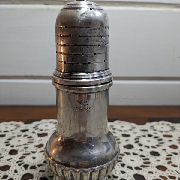 Vintage Large Silver Plated Muffineer Sugar Shaker / Eagle or Dragon Head Sugar Caster / #6