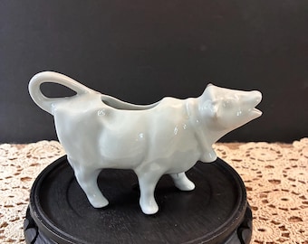 Vintage French Cow Creamer / White Porcelain Made in France / French Kitchen Decor / Farmhouse Decor