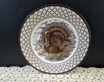 Piatto da portata Royal Stafford da 11 pollici per tacchino, stoviglie per il Ringraziamento, English Transferware