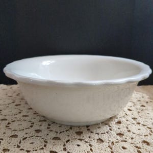Antique White Ironstone Fluted Bowl: Farmhouse Kitchen Decor