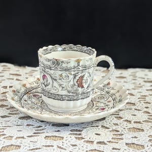 Vintage Copeland Spode Florence English Demitasse Tea Cup and Saucer Set / W. T. Copeland Spode Stoke Upon Trent
