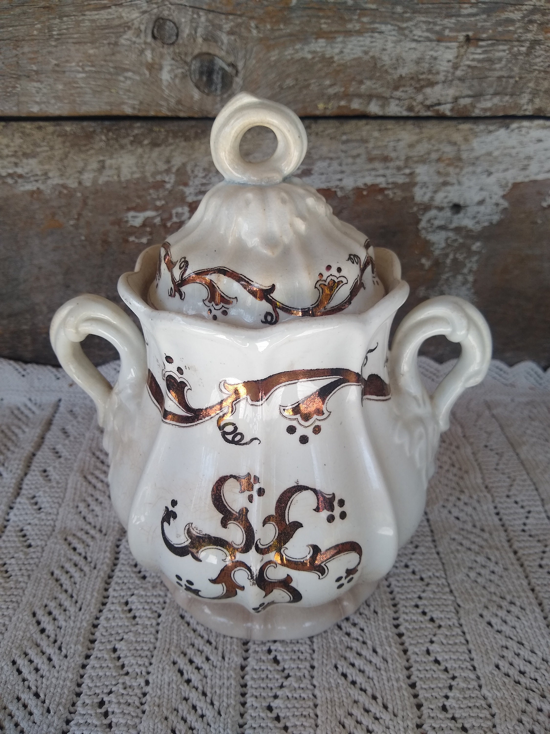 Antique Ironstone Biscuit Jar Sugar Jar Tea Bag Jar White Etsy